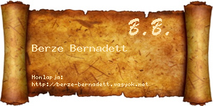 Berze Bernadett névjegykártya