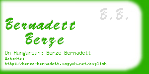 bernadett berze business card